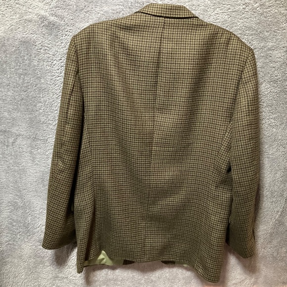 Oscar De La Renta vintage tweed wool sport coat houndstooth pattern Mens SZ 42R - Picture 2 of 9